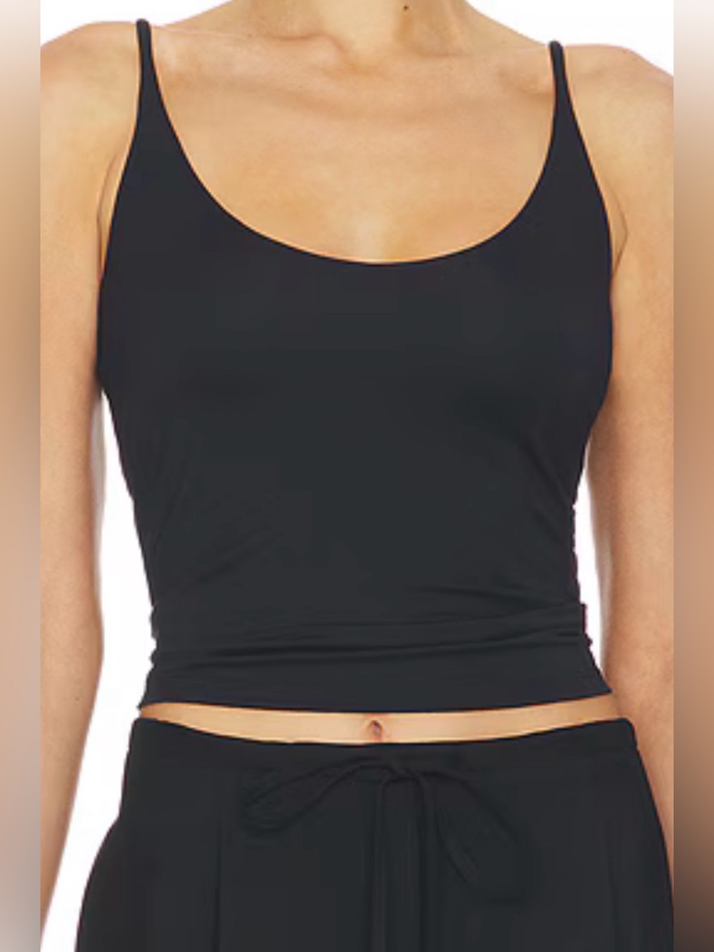 SKIMS Smooth Lounge skimpy strap Black Scoop Neck Stretch Camisole